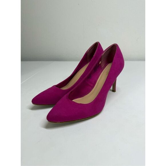 Old Navy Faux Leather Fuchsia Pumps Size 8 - Picture 10 of 11